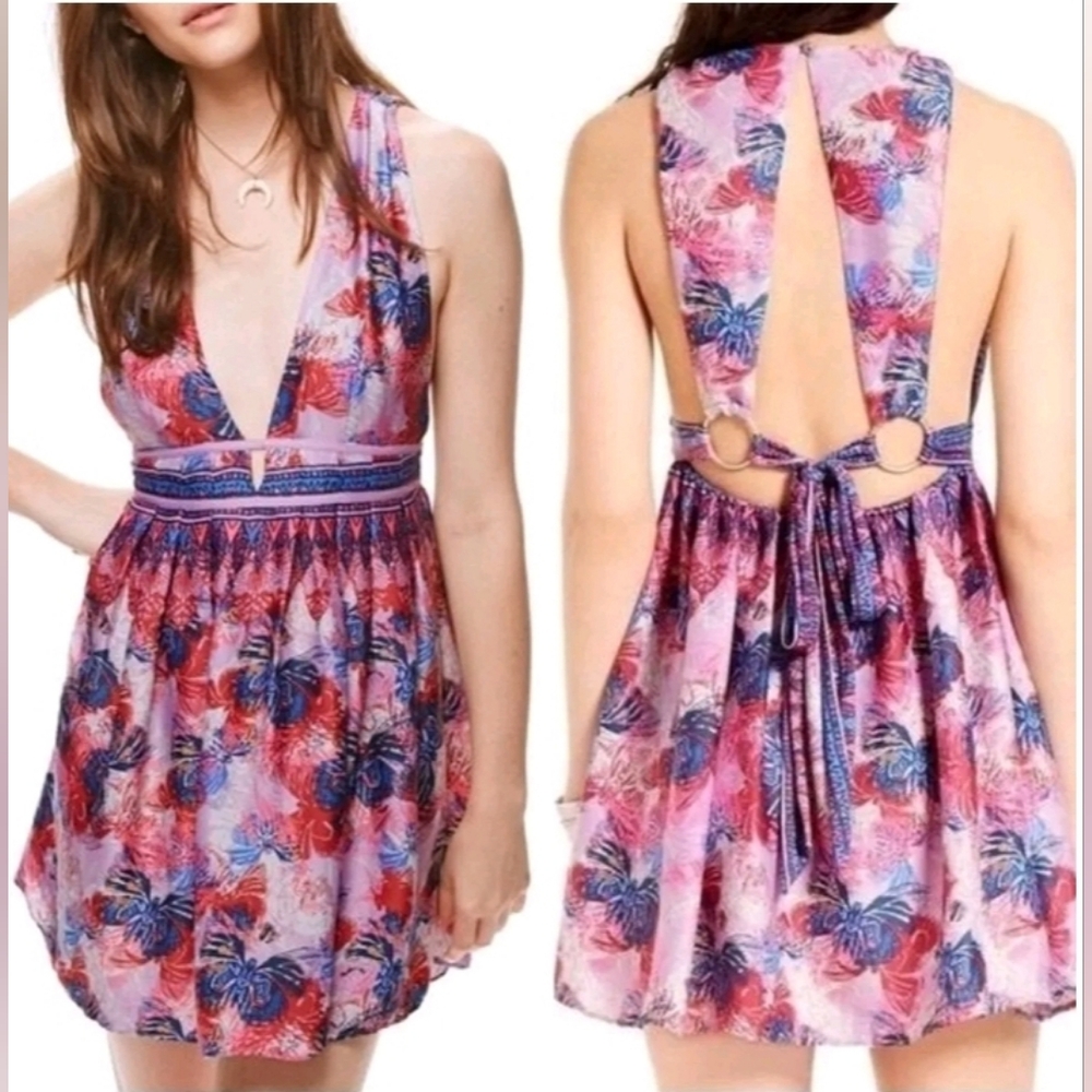 Free People Day Dream Printed Dress/Pink Combo